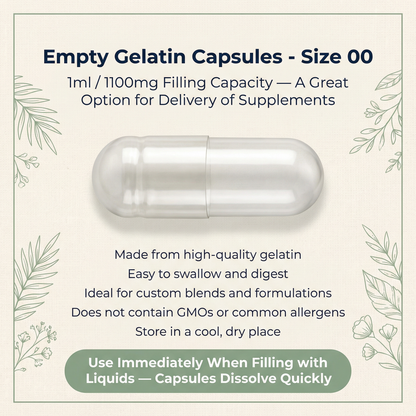 Empty Gelatin Capsules - Size 00